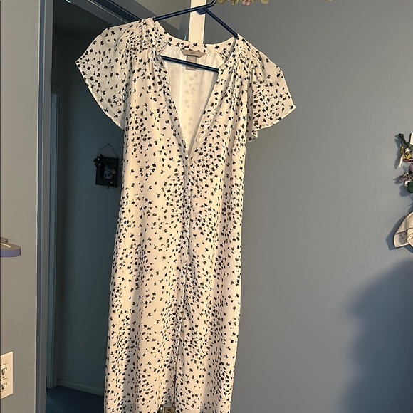 H&M Cream Tan Midi Sundress with Flutter Sleeves - Picture 1 of 6